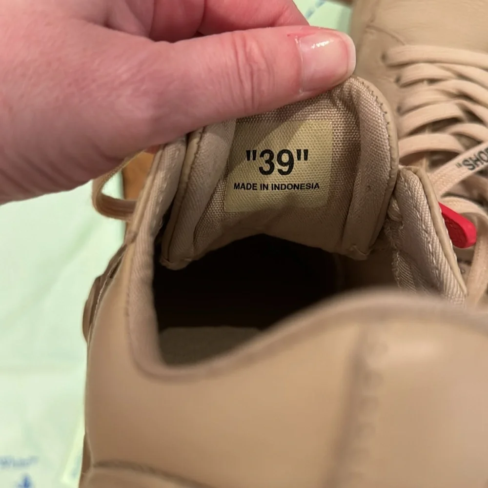 Off-White Low Vulcanized Calf Leather Sneakers in Sand - Picture 12 of 16